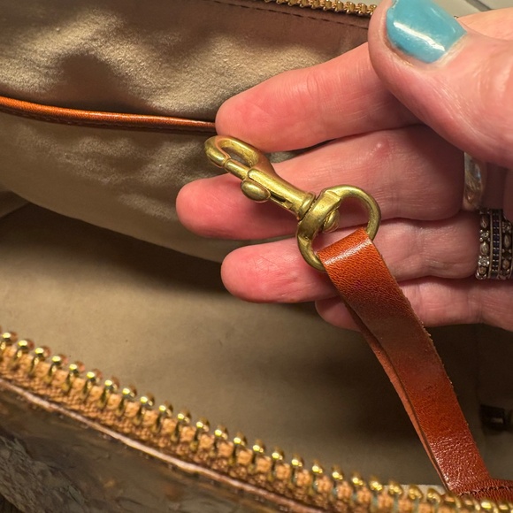 Brahmin Tan Melbourne Collection Croc Embossed Alma Handbag - Picture 15 of 17